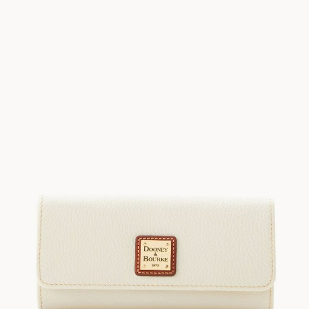 DOONEY & BOURKE Pebble Grain Accordian Clutch Wallet / White
